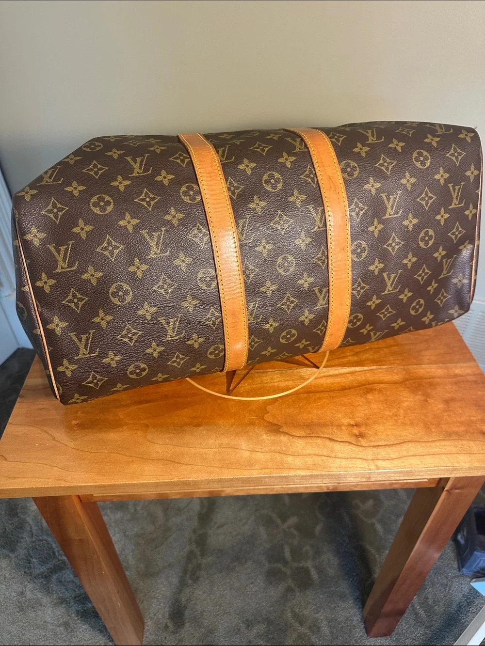 Authentic Louis Vuitton Monogram Keepall Bandouliere Duffle.